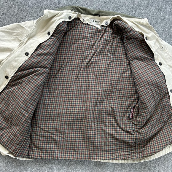 L.L.Bean Men's XXL Field Coat Barn Jacket Tan Canvas w/ Primaloft Liner USA - Picture 9 of 16